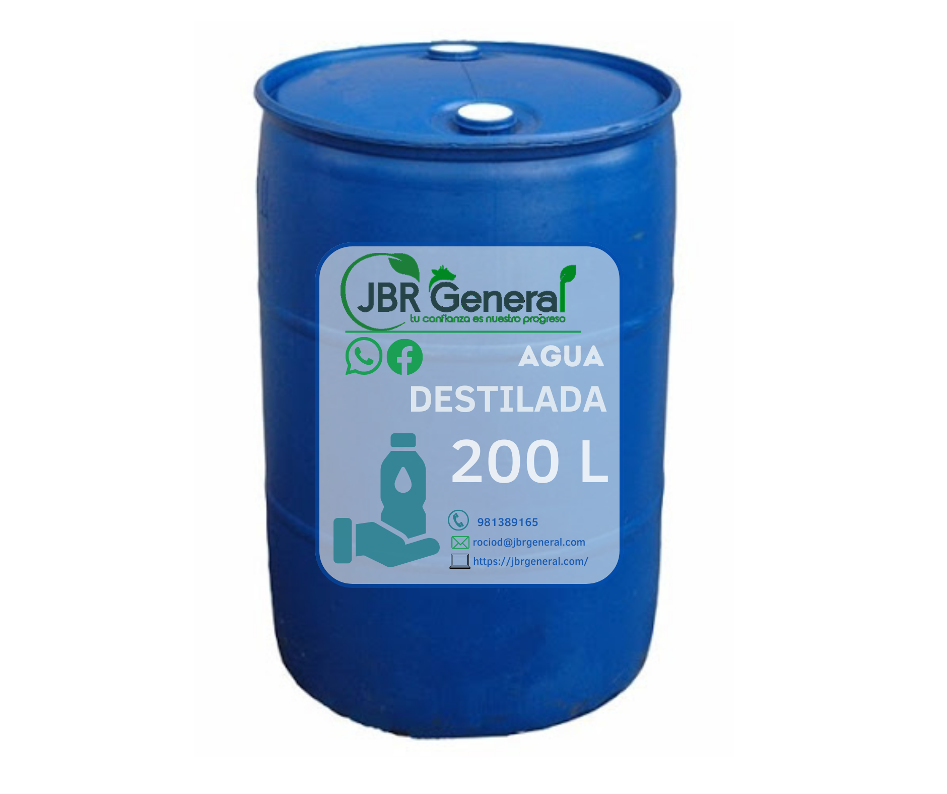 AGUA DESTILADA BIDÓN DE 200 LITROS