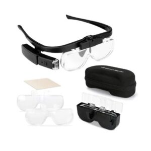 Lupa Lente Recargable Con 3 Lentes De Aumento 2 Led Portatil