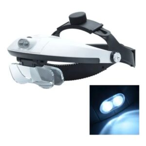 LUPA VISIERA DE CABEZA CON 2 Leds + 5 Lentes Intercambiables